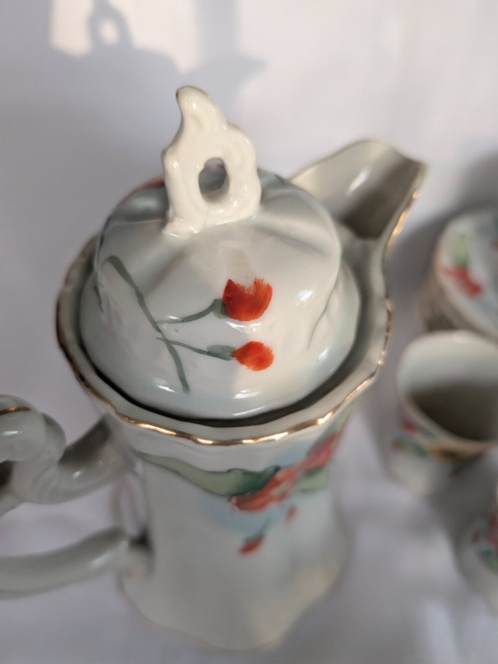 Gorgeous Antique Nippon TE-OH Tea Set Hand Painted Floral Design - Picture 6 of 14